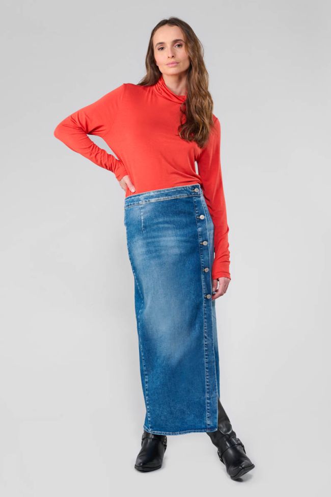 Raphi long skirt in faded blue jeans