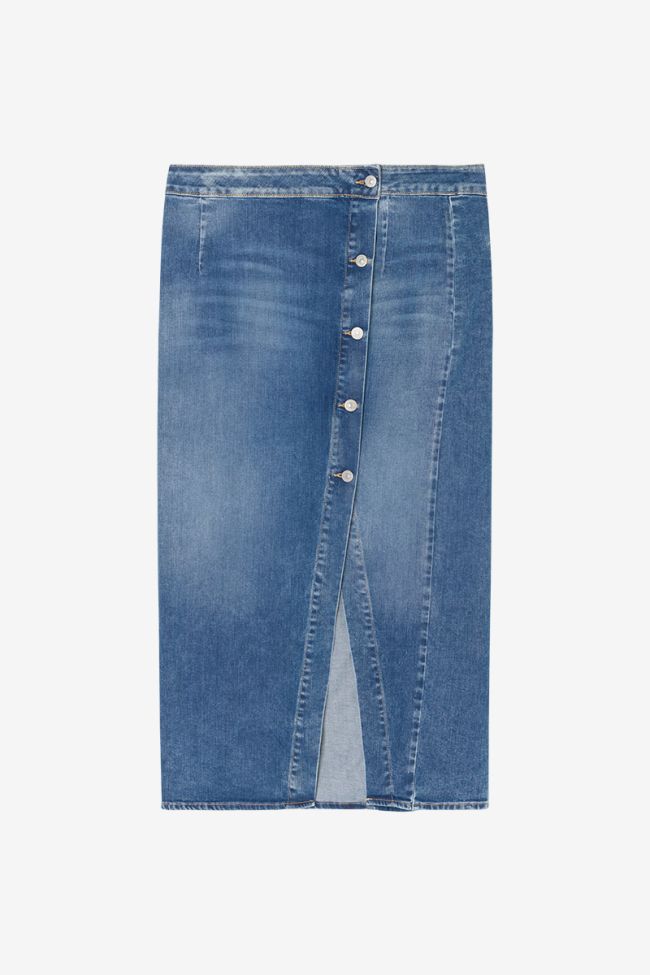 Raphi long skirt in faded blue jeans