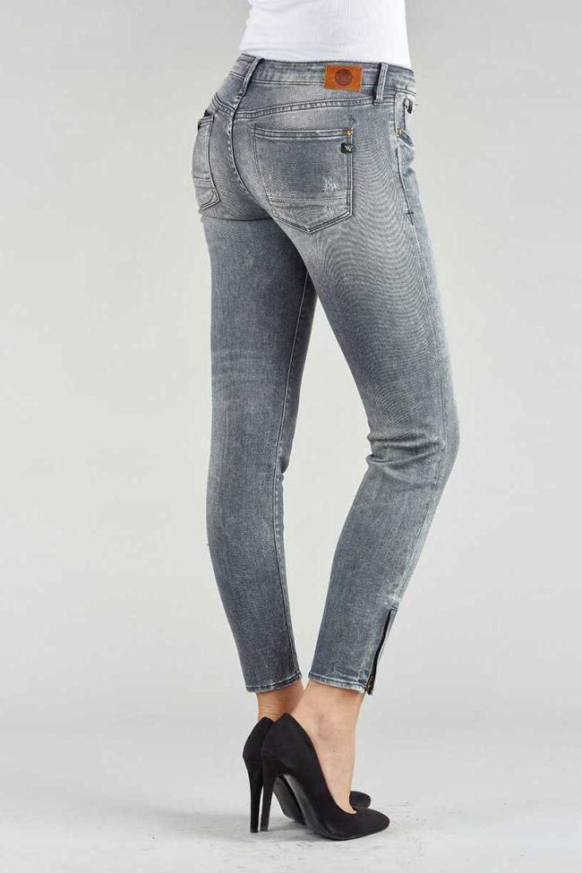 Jeans Power skinny court gris