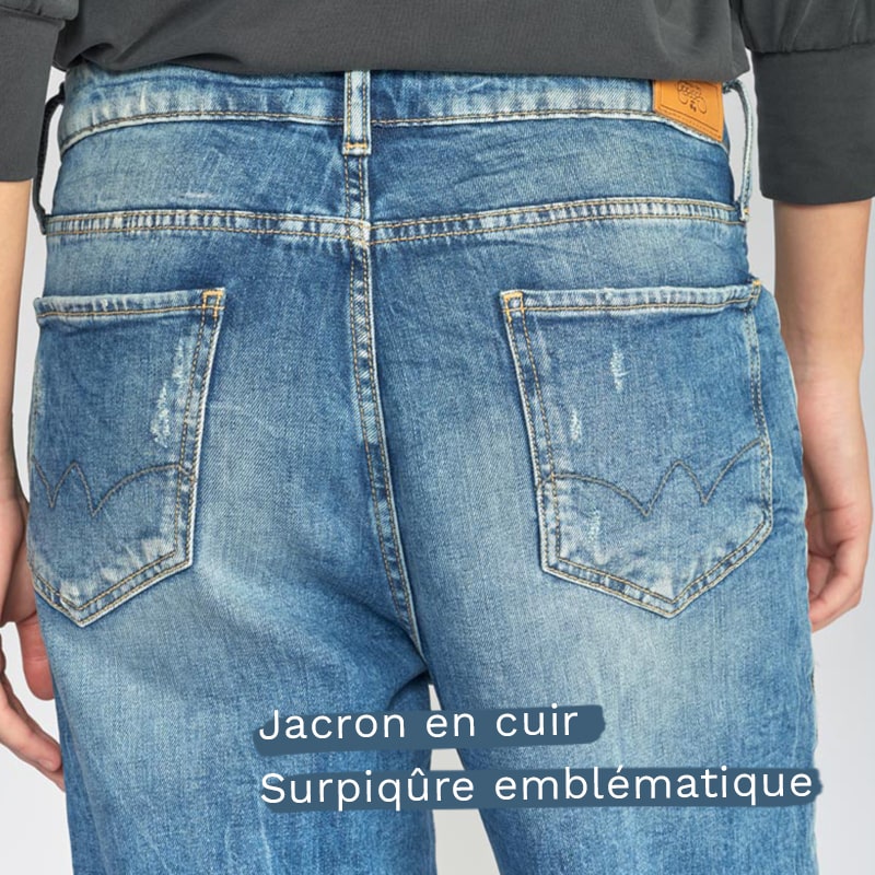 jeans jacron cuir