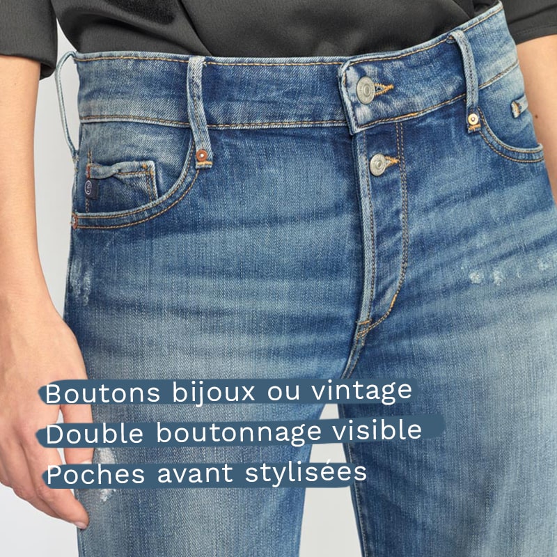 jeans boutons bijoux