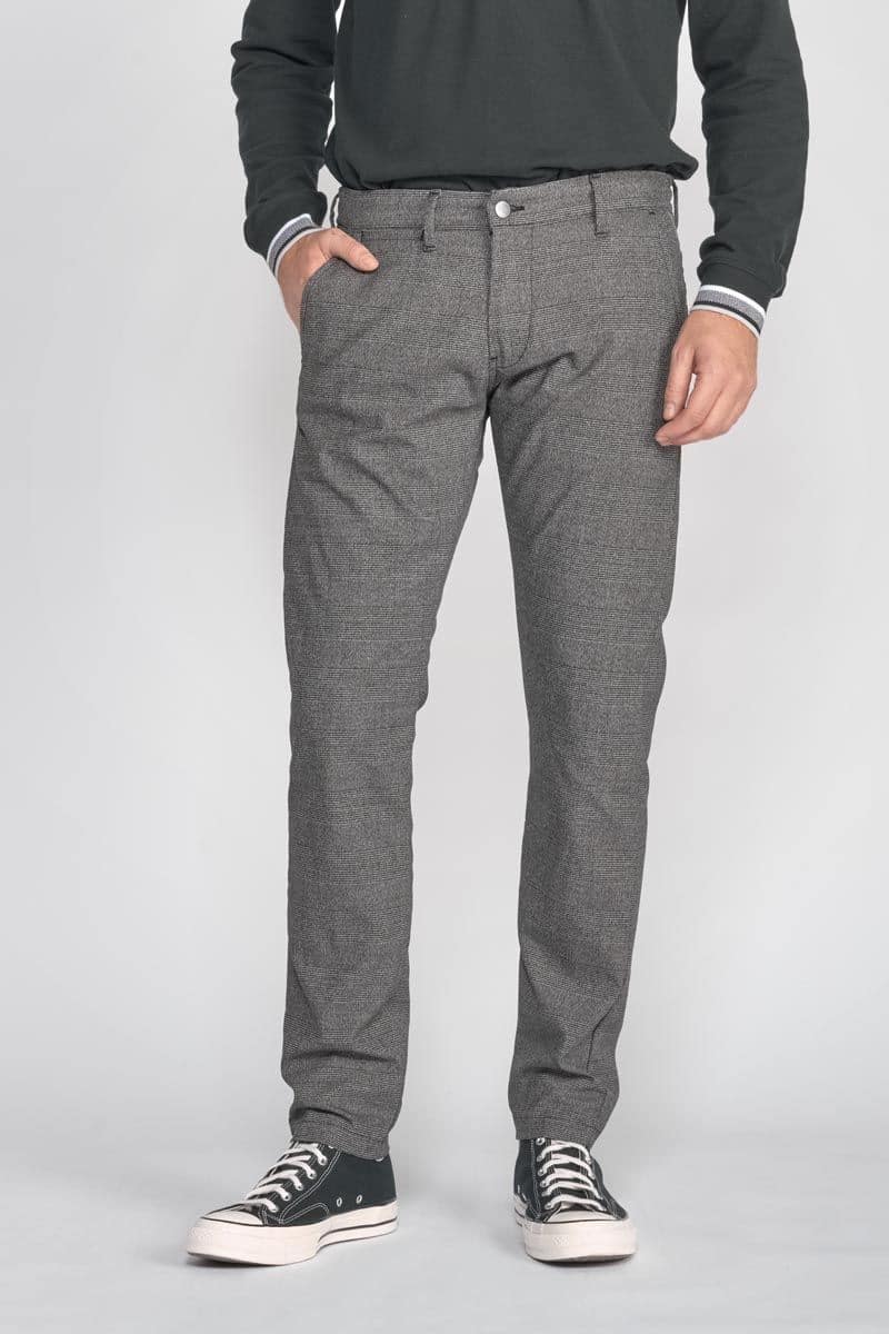 Pantalon Weller à carreaux gris